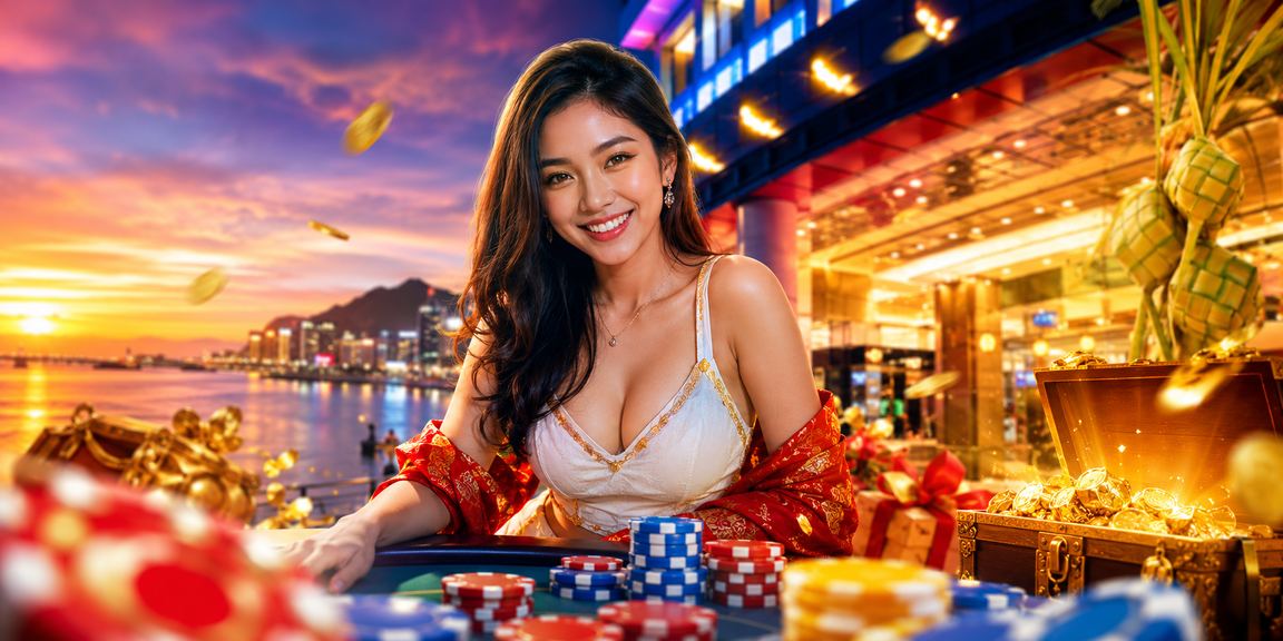 Atmosfera kasino dengan permainan baccarat di Kota Kinabalu
